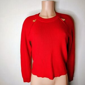 Michael Kors Red Sweater with Gold Accents